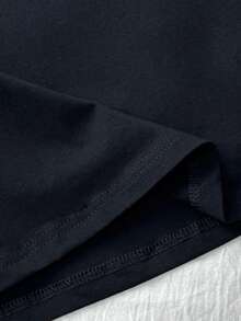 Tseoso 休闲深V领蕾丝边修身长袖T恤，适合秋冬季穿着 - 黑色 - 查看 7