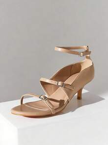 SHUZIA Giày sandal quai ngang gót nhọn gợi cảm dành cho nữ. - Màu be - Xem 3