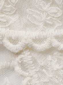 DAZY 女士圆领蕾丝半透明优雅衬衫 - 杏色 - 查看 7