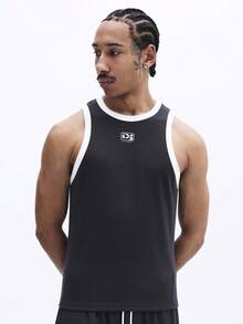 SUMWON Men Ribbed Tank Top And Drawstring Shorts Matching Set Summer Casual Crew Neck Sleeveless Two Piece Outfit - Grey - View 3