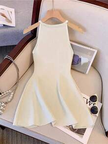 Resyla White Soft & Stretchy Casual Basic Camisole With Slit Hem Design, For Women - White - View 2