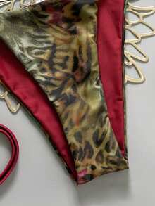 Swim Vcay 2026春夏两件套女士性感豹纹吊带露背侧系带比基尼套装 - 彩色 - 查看 4