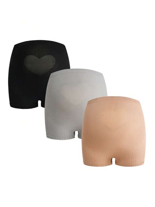3pcs/Set Seamless High Waist Maternity Underwear, High Waist Safety Shorts To Prevent Exposure, High Elasticity, Elegant, Soft, Non-Restrictive, Simple And Comfortable Everyday Wear