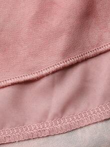 DAZY 女士优雅花卉亮片拼接褶裥系带衬衫，春夏款 - 粉色 - 查看 12