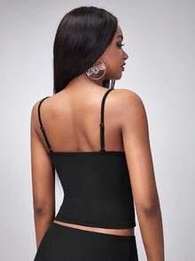 Y2Kool 女士印花露背性感吊带衫 - 黑色 - 查看 2