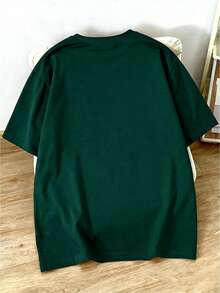 Manfinity Homme Duck Pattern Print Design On Abdominal Muscles, Men's Fashionable Summer Casual Sportswear, Men's Top - Dark Green - View 2