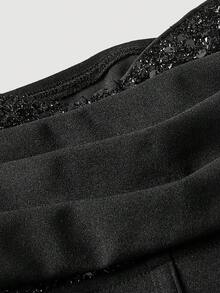 SHEIN MOD Women's Sequin Bandeau Sexy Versatile Date Night Tube Top - Black - View 4