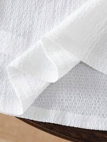 Genkimix Kids 少女无袖夏季连衣裙，方领白色荷叶袖连衣裙，宽松轻盈，自然温柔甜美优雅，适合各种夏季休闲场合，清新可爱。 - 白色 - 查看 8