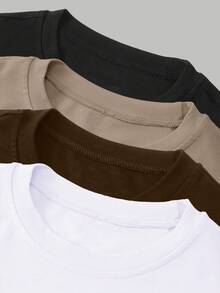 4件装女士纯棉长袖修身圆领T恤 - 彩色 - 查看 3