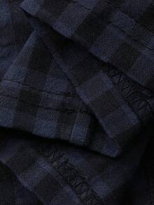 DAZY Tween Girls Crew Neck Printed Short Sleeve T-Shirt & Plaid Sweatpants Homewear Set, Autumn - Navy Blue - View 8