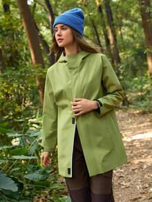 In My Nature Women's Long Sleeve Zip-Up Hooded Outdoor Raincoat Jacket - Green - View 5