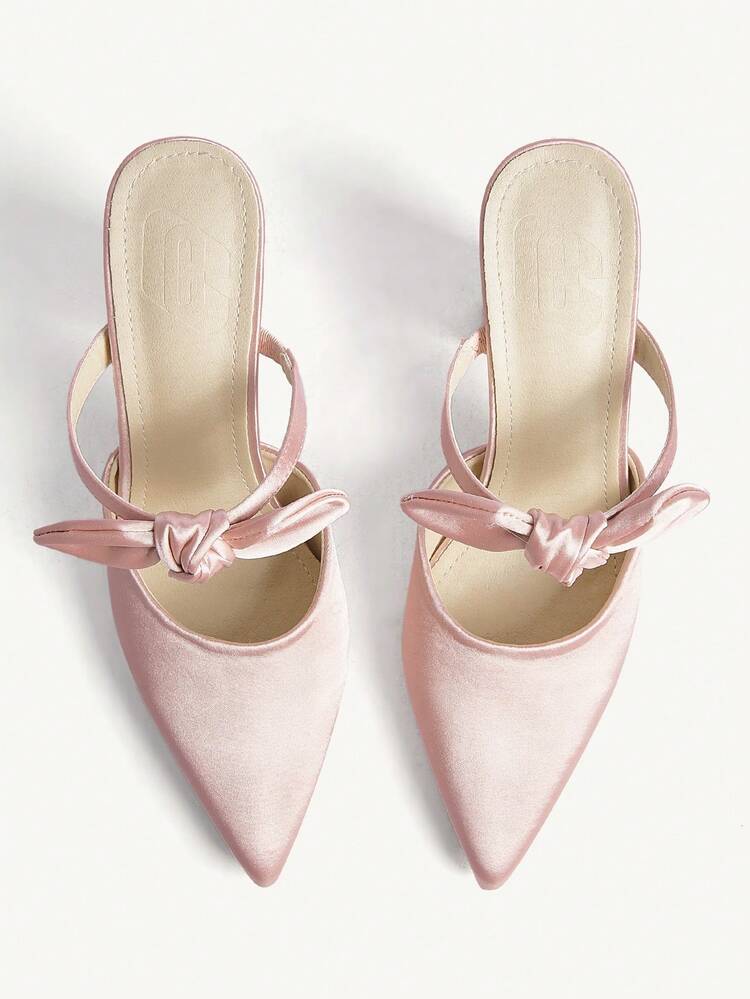 CUCCOO CHICEST Women Shoes Summer New Satin Bow Pointed High Heels Pink Elegant Elegant Shoes Wedding Shoes Spring Shoes Bride Shoes