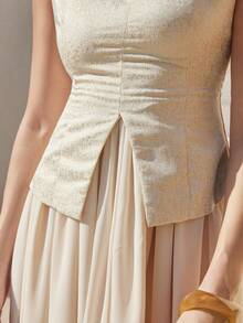 Dazy-Less Women's Summer Elegant Sleeveless Dress - Apricot - View 8