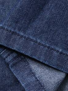 DAZY Tween Girls' High Waist Wide Leg Washed Denim Jeans, Summer - Blue - View 7