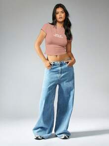 MISSGUIDED 女士派对女王标语短袖T恤修身露脐印花个性T恤新娘单身派对礼物 - 粉色 - 查看 4