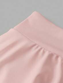 SHEIN 少女休闲纯色针织吊带连衣裙和短裤套装，春夏款 - 粉色 - 查看 10