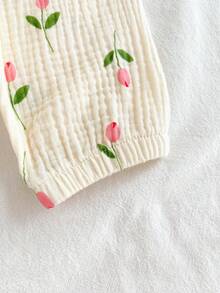 Vintaside Kids Newborn Soft Muslin Cardigan, Loose Fit Design, Long Sleeve, Cute Floral Print - Multicolor - View 8