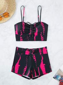 Swim Vcay 紮染前抽繩比基尼泳裝 - 彩色 - 查看 7