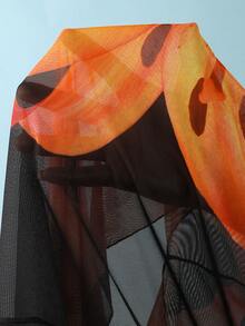 Swim Oasis 2026新款春夏女士两件套泳衣，印花连体泳衣带裙，优雅休闲沙滩度假装，橙色印花连体泳衣带裙 - 彩色 - 查看 8