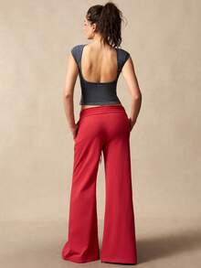 VARSIVA Women's Ribbed Knit Backless Fitted Cropped Sports T-Shirt - Black - View 9