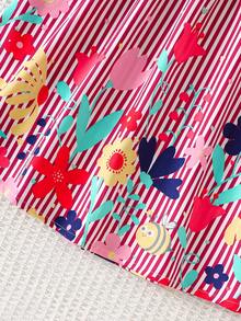 Sparklyn 女童休闲/假日印花下摆A字吊带裙 - 紫羅蘭色 - 查看 3