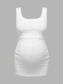 Modmama Áo tank top cho bà bầu, màu trơn, kiểu dáng thường ngày, dùng cho việc cho con bú. - Nhiều màu - Xem 6