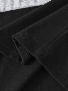 SHEIN Mirajuku 男童撞色领长袖 Polo 衫，简约时尚 - 黑色 - 查看 7