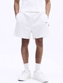 SUMWON Herren Regular Fit Grafik Shorts mit Kordelzug Taille Seitentaschen Sommer Lässig Bermuda Stil weiße Shorts - Grau - Übersicht 4