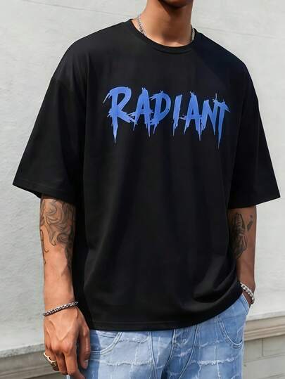 Manfinity Roghcode Zomer T-shirt met korte mouwen, casual, grappige hiphop trui voor heren met doodskopprint, outdoor top.