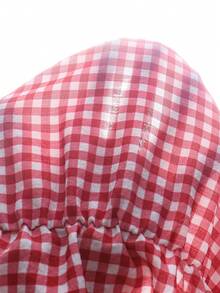 SHEIN 少女格子荷叶边休闲百搭日常穿搭花瓣袖衬衫 - 紅色 - 查看 6