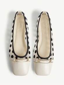 CUCCOO CHICEST Square Toe Loafers, Soft Sole Mesh Fashionable Elegant Versatile Comfortable Slip-On Flat Beige Shoes - Beige - View 1