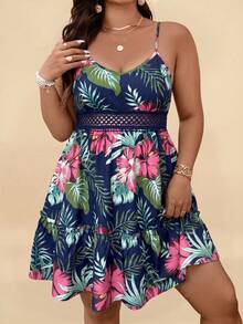 Travachic Plus Size Tropical Print Sleeveless Casual Dress, Summer Dresses - Multicolor - View 3