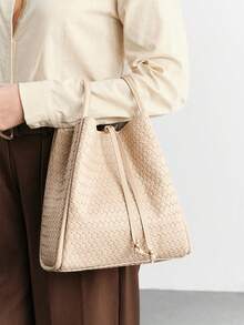 SHECARRY Women's Fashionable Versatile Shoulder Bag, Suitable For Daily Commute, Travel, Shopping, And Strolling - Apricot - View 6