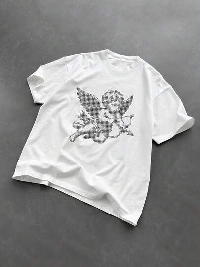Camiseta hombre cuello redondo y manga corta.  Para hombres y mujeres, para parejas, para parejas, camiseta de manga corta con estampado de moda, camiseta de media manga, cómoda y transpirable
