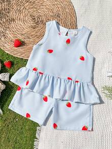 Souflis Souflis Bộ đồ hai mảnh cho bé gái gồm áo tank top cổ tròn không tay màu trơn và quần short rộng màu trơn, bộ đồ hai mảnh mùa hè cho bé gái, bộ đồ hai mảnh in hình dâu tây, quần áo mùa hè cho bé gái, bộ đồ dâu tây cho trẻ em, bộ đồ hai mảnh mùa hè cho trẻ em, bộ đồ dâu tây cho trẻ em, bộ đồ hai mảnh phong cách preppy mùa hè, bộ đồ bohemian mùa hè đồng bộ, bộ quần short dâu tây, bộ đồ đồng bộ cho trẻ em, bộ đồ phối hợp mùa hè cho bé gái, bộ đồ dâu tây hai mảnh cho trẻ em, quần áo mùa hè cho bé gái. - Màu xanh lam - Xem 7