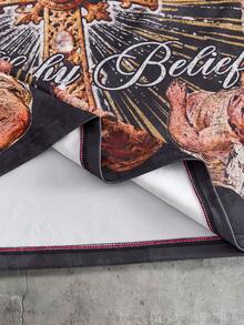 AXEPEAK 男士圆领十字架天使印花休闲时尚日常短袖T恤 - 彩色 - 查看 5