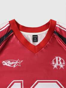 ROMWE MEN Prep Áo thun thể thao nam tay ngắn, chất liệu vải lưới phối nhiều mảnh, thích hợp cho mùa hè. - Màu Đỏ Sâu - Xem 4