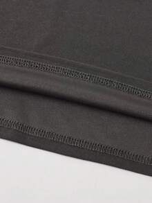 SHEIN 少年骑士刺绣图案休闲百搭日常短袖Polo衫 - 深灰色 - 查看 7