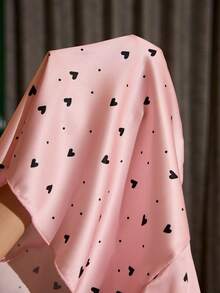 SilkySpell Herz-Muster Kontrast Spitze Kontrast Farbe Satin rückenfrei Camisole & Shorts Pyjama Set, Große Größen - Pink - Übersicht 7