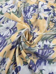 Vionelle 大码女式春夏休闲碎花露肩泡泡袖连衣裙 - 彩色 - 查看 6