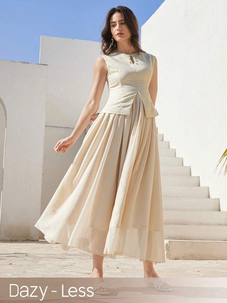 Women's Elegant Sleeveless Dress, Summer Business Casual Woman