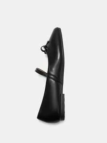 Bholvia Women's Fashion Square Toe Slip-On Black Bow Tie Shoes, Elegant Office Versatile Flats, Outdoor High-End Casual Mary Jane Shoes For Spring/Summer, Suitable For Dresses, Dates, Parties, Banquets Spring Shoes Summer Shoes - Black - View 11