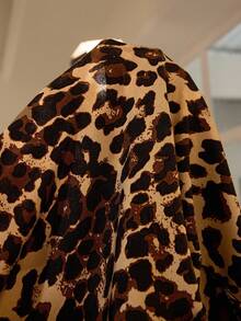 LuxeNights Women's Elegant Faux Silk Leopard Print Kimono Robe - Multicolor - View 7
