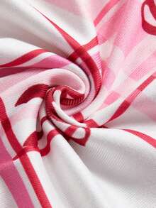 SHEIN Tween Girl Bow Print Long Sleeve Top And Plaid Leggings Pajama Set  Snug Fit Bow Pjs - Multicolor - View 9