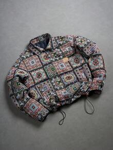 PAVTROS Chaqueta con cremallera y cuello de jacquard con diseño geométrico tejido para hombre - Multicolor - Ver 3