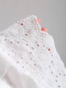 Sweetra Spring/Summer Romantic Vacation Low Waist Ruffled Lace Trim Casual Mini Skirt For Women - White - View 7