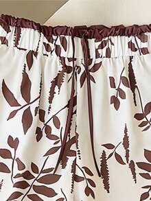 GlowEve 复古美式度假风印花宽松阔腿休闲裤，夏季设计松紧腰长裤 - 彩色 - 查看 5