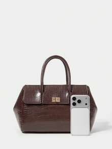 SHECARRY Bolso de mano grande de capacidad casual para mujer, regalo de San Valentín - Café integral - Ver 5