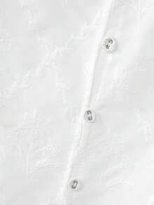 lacRébo White Embroidered Blouse With Square Neckline And Lace Trim Boho Spring Summer French Style Parisian Style - White - View 9