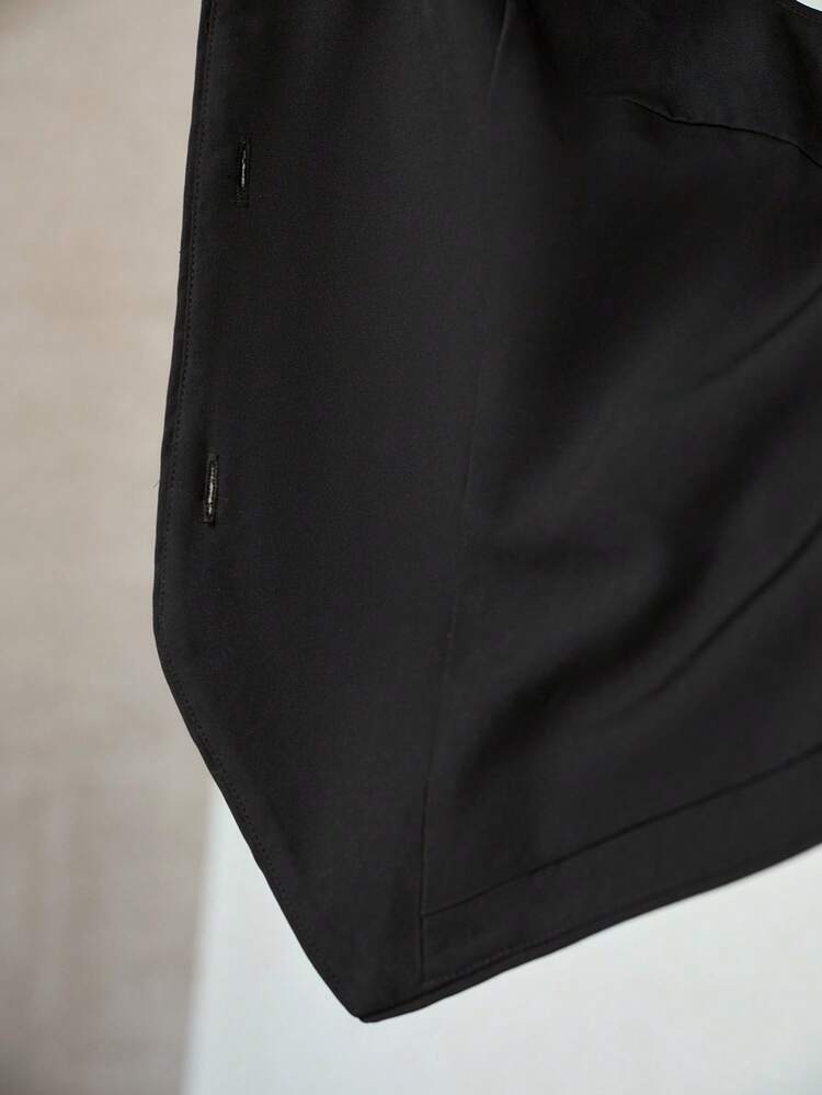 CONTRAST SEQUIN BUTTON UP WAISTCOAT